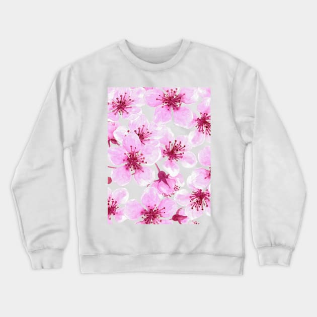 Cherry blossom watercolor Crewneck Sweatshirt by katerinamk